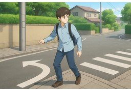 左转のイラスト