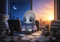 夜以继日のイラスト