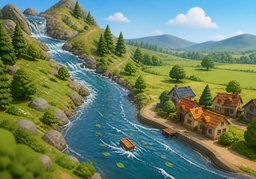 Illustration for aval (downstream)