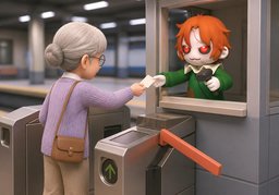개찰구のイラスト