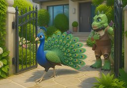 Illustration for paon (peacock)