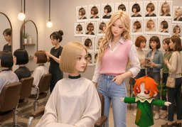 단발머리のイラスト