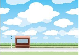 站牌のイラスト