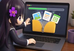 descomprimirのイラスト