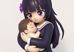 怀抱のイラスト