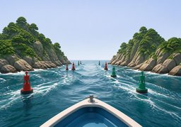海峡のイラスト