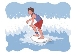 冲浪のイラスト