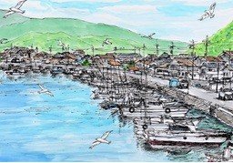 海湾のイラスト