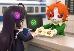 왕복のイラスト