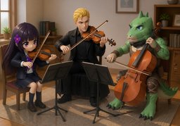 Illustration for harmonieusement (harmoniously)