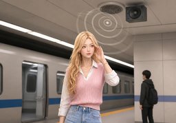 안내방송のイラスト