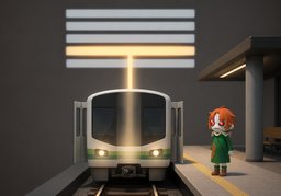 到达时间のイラスト