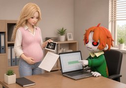 출산휴가のイラスト
