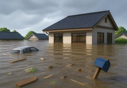水灾のイラスト