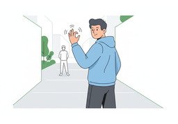 招手のイラスト