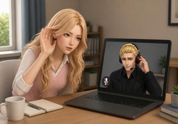 No te oigo.のイラスト