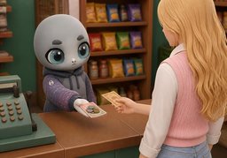 ¿Cuánto me das de cambio?のイラスト