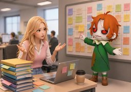 ¿Me acumulan ~?のイラスト
