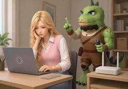 La luz del router está ~.のイラスト