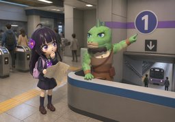 Desde la salida, ve al andén ~.のイラスト