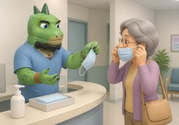 ¿Por favor, póngase ~?のイラスト