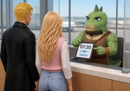A qué hora sale el ~ para ~.のイラスト