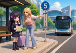 ¿Cómo llego ~?のイラスト