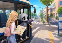 ¿Por dónde ~?のイラスト