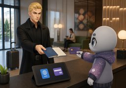 ¿Qué documento piden para el check-in?のイラスト