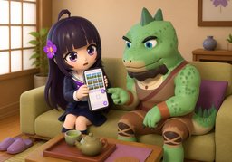 ¿Compartirán ~?のイラスト