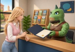 Entregan certificado al terminar ~.のイラスト