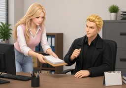 Disculpe la demora en responder.のイラスト