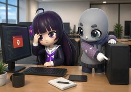 Je suis bloqué sur ~.のイラスト