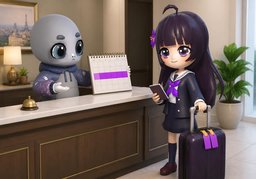 Vous restez en ~ longtemps ?のイラスト