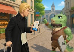 Combien de temps pour aller à ~ ?のイラスト