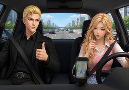 Y a-t-il ~ sur le trajet ?のイラスト