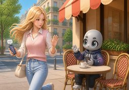 Je serai en retard de ~ minutes.のイラスト
