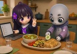 Il y aura ~ végétariens.のイラスト