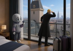 Est-ce que la vue est dégagée depuis le ~ ?のイラスト