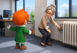 Le chauffage est-il ~ ?のイラスト