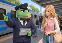 Le train est retardé de ~.のイラスト