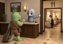 Où est servi ~ ?のイラスト