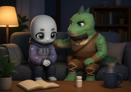 Je vis avec ~.のイラスト