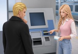 Achetez ~ à la machine.のイラスト