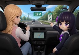 Au ~, prenez la ~ sortie.のイラスト