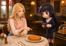 Je prendrai ~ en dessert.のイラスト