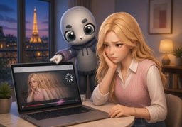 La vidéo est saccadée.のイラスト