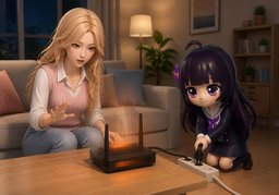 Le modem chauffe.のイラスト