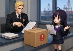~ est retenu en douane.のイラスト