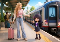 Est-ce que ce train va à ~ ?のイラスト